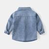 Boys Denim Shirt Long Sleeve Pocket Design Casual Button Down Collared Autumn Fashion Top Clothing for Toddler and Kids