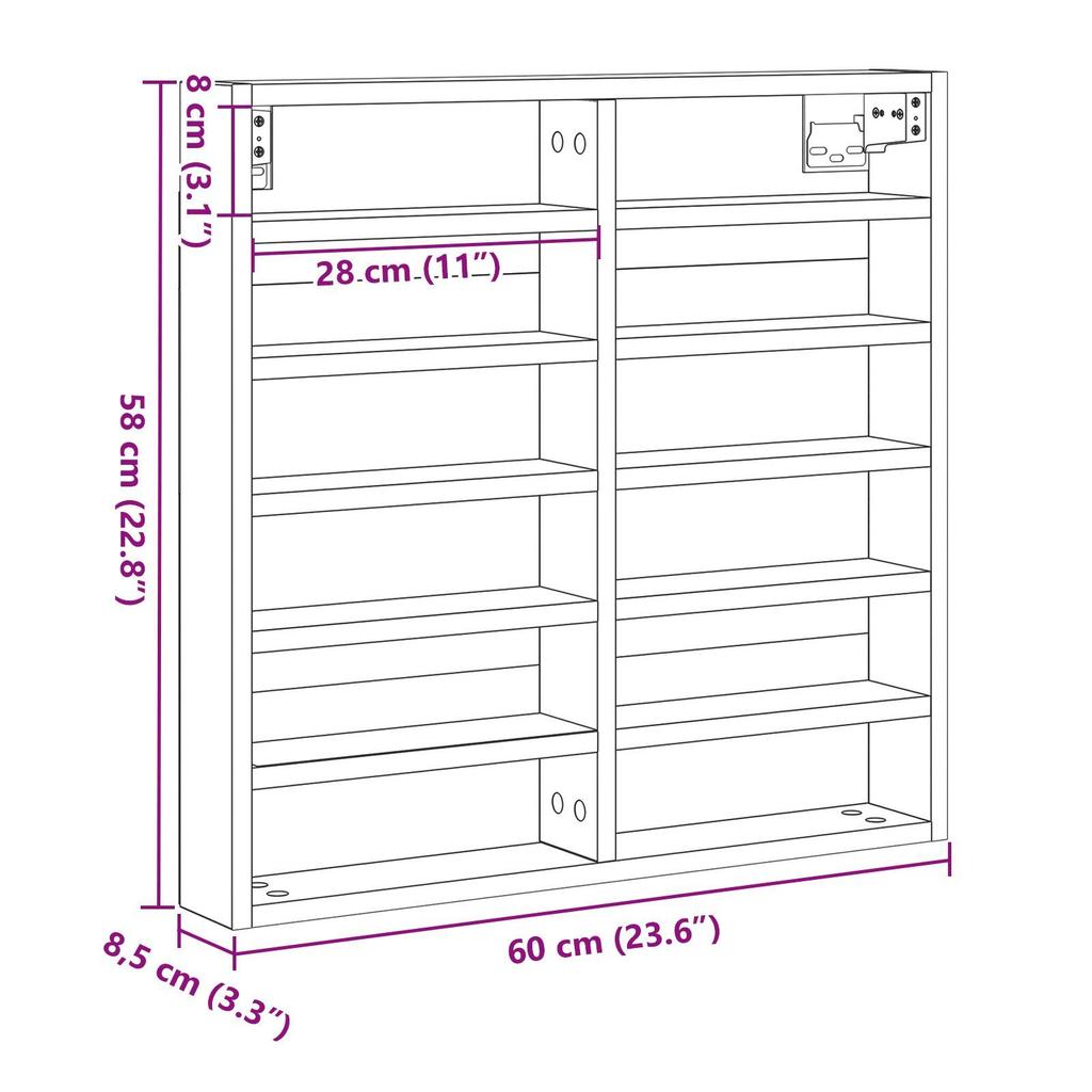 1 Wall Mounted Storage Shelf Display Cabinet, Ideal for Shelf Decorations in Living Room, Bedroom, Office, 100x8.5x75 cm