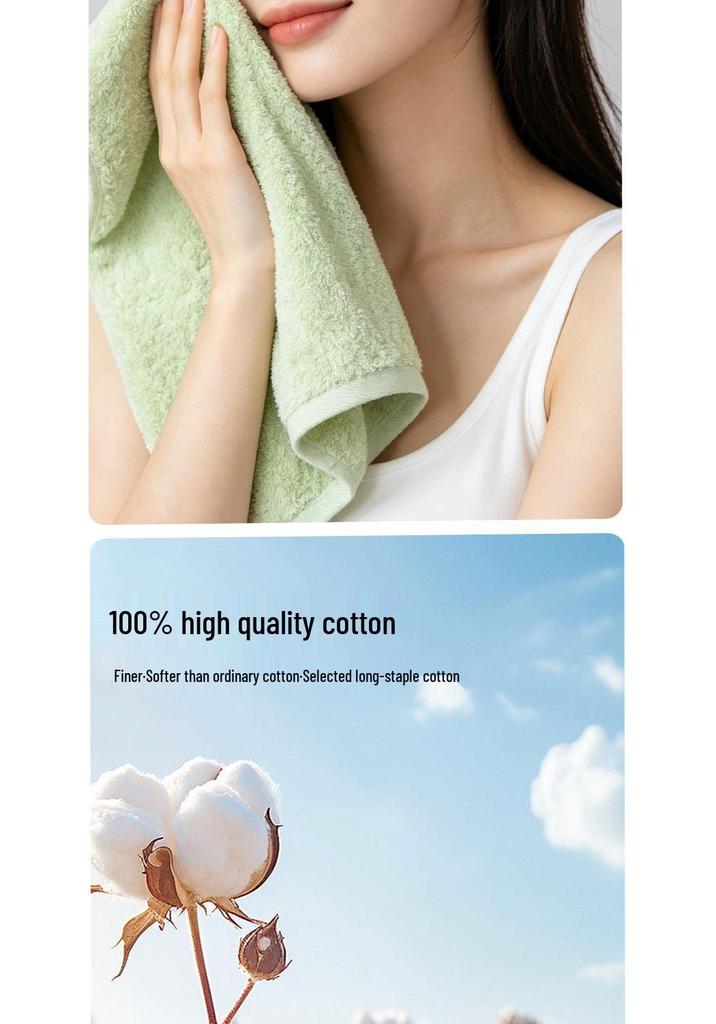 Antibacterial Mold-Resistant Absorbent Lint-Free Unisex Cotton Towel Set