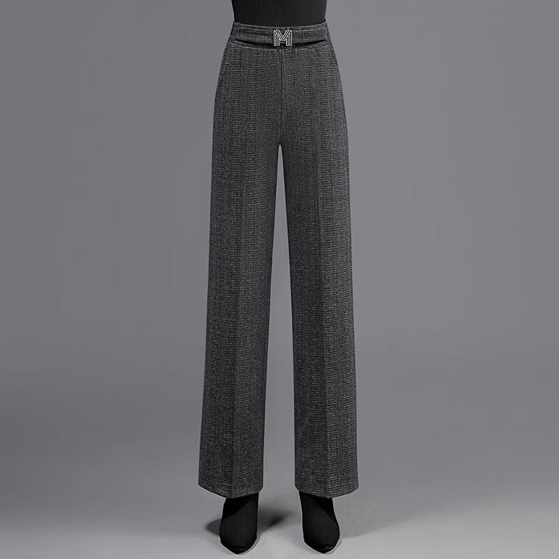 Women's Elastic High-Waist Wide-Leg Straight Pants