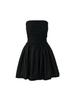 INNERMUSEUM Smoked Chiffon Shirred Dress (Black)