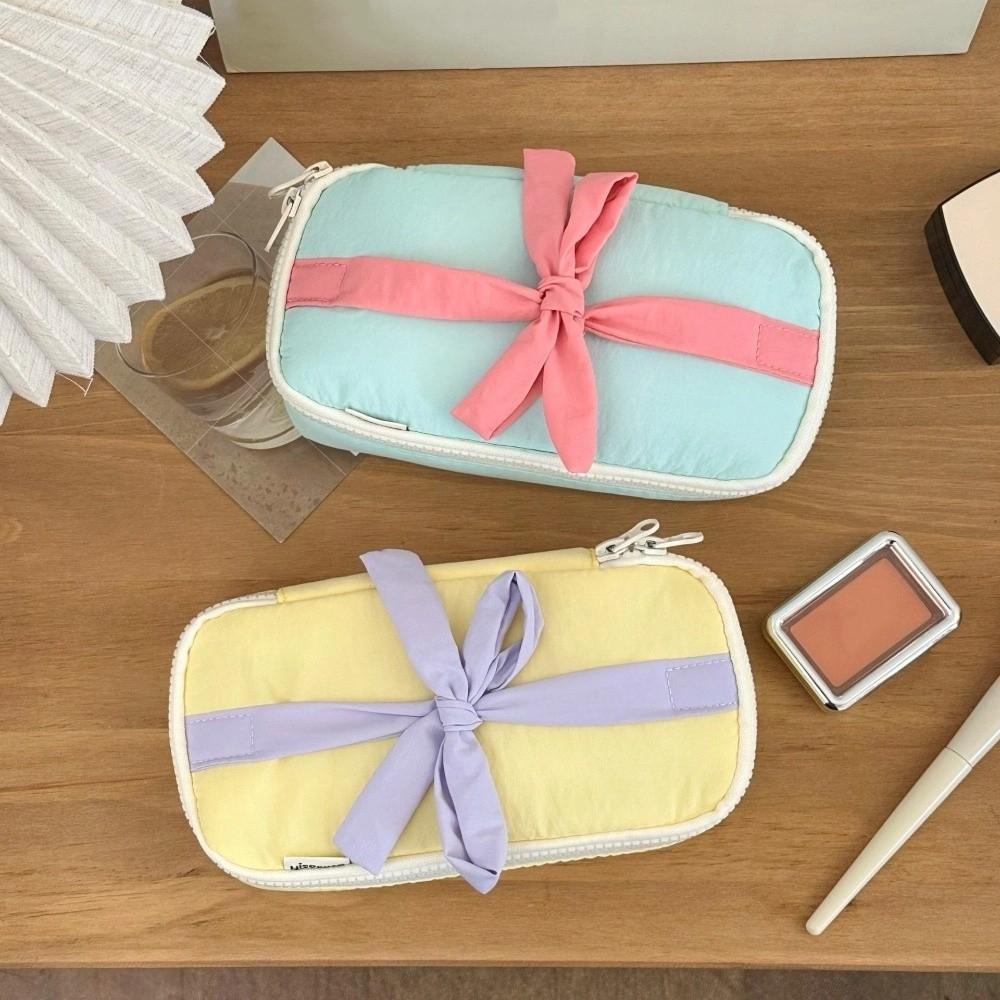 Bowknot Korean Style Pencil Case Large Capacity Bow Pencil Pouch Kawaii Bow Stationery Bag  School