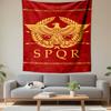 Romeinse Keizerrijk SPQR Aquila Adelaar Embleem Wandkleed Gouden Adelaar Rood Spandoek Decor voor Man Cave Geschiedenisliefhebber Cadeau