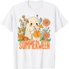 Retro Summerween Geist Boho Floral Sommer Halloween Cocktail T-Shirt(1)