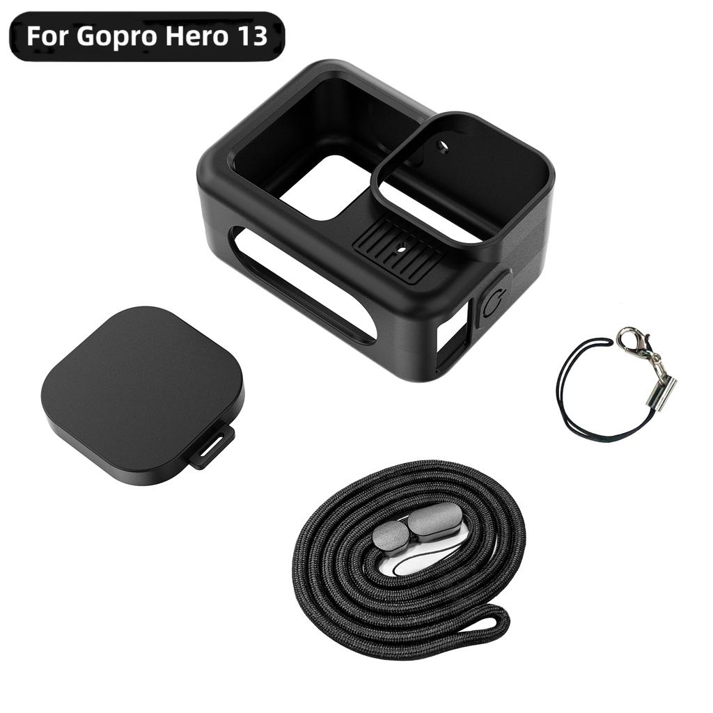For Gopro Hero 13 Black Accessories Case Protective Housing Shell Protector Rubber Silicone Lens Cap Strap For Go Pro Hero13