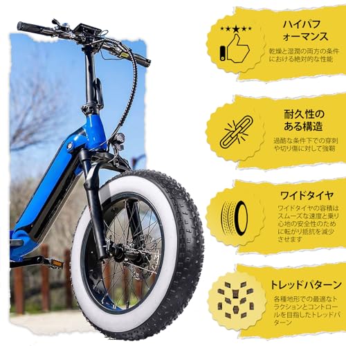 MOHEGIA Fat Tire: 26 X 4.0" Fat Bike Tire - Folding Bead Electric Bicycle Tire - Wide Fit for Mountain and Snow Bikes - White