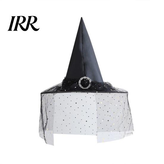 Lightweight Fabric Witch Hat Steeple Halloween Hat, with Lace Edge, School Theatrical Performance Gear Breathable Pointed Headwear, for Cosplay Party