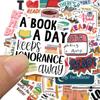 50PCS Reading Lovers Stickers Rich Different Patterns Residue-free Sunproof Adhesive Non-fading Waterproof Book Decals