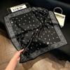 71Cm New Chinese Simulation Silk Square Scarf Soft and Skin-friendly Ink Flower Rhyme Printing Silk Scarf Neck Sunscreen Small Scarf