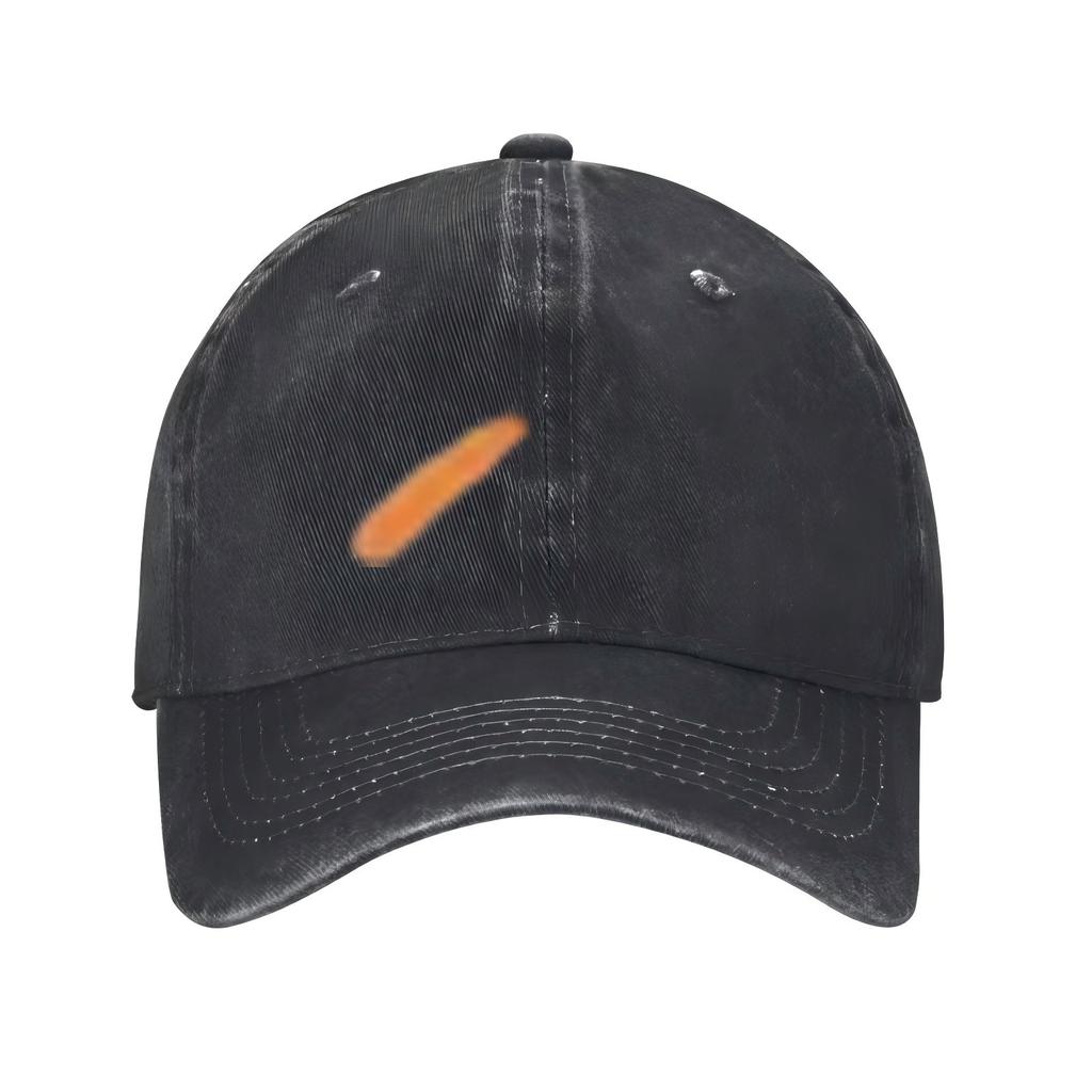 Orange Streak Print Baseball Cap Unisex Adjustable Polyester Casual Outdoor Sun Protection Washed Cap
