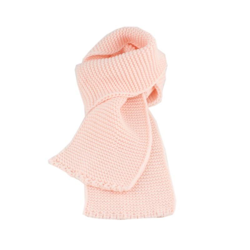 Kids Knitted Ear Warm Hat With Fox Fur Pom Poms Three-Color Braided Design Winter Cap