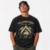 Yellowstone National Park Bison Mountain Graphic T-Shirt Outdoor Adventure Tee