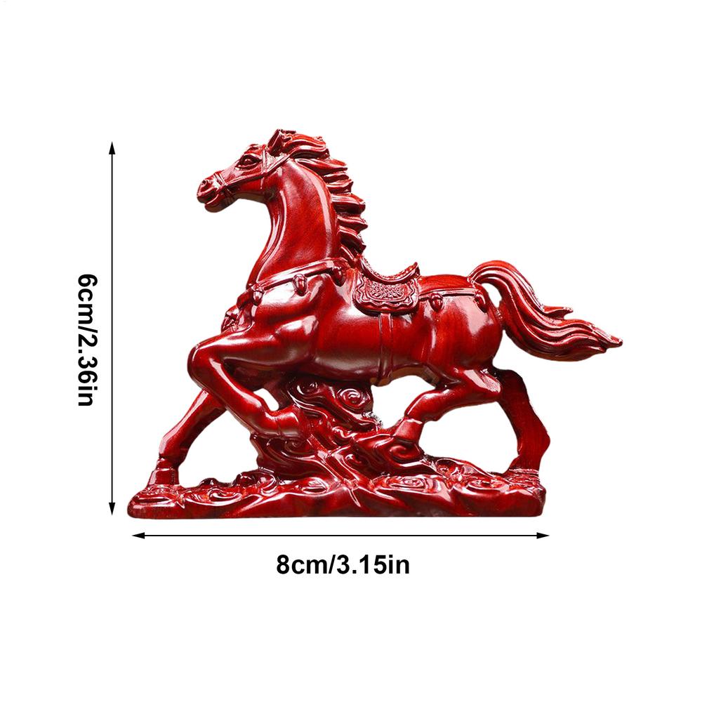 

2026 wooden Horse Year Figurines Decoration For Luck & Wealth Animal Desktop Ornament For Bookshelf TV Cabinet червоний
