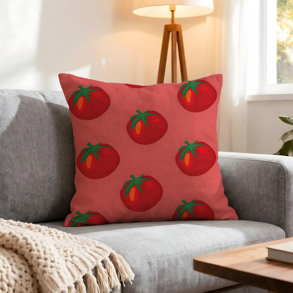 Pattern Tomato Print Cushion Cover 1Pcs Decorative Covers Soft Cushion Case For Sofa Couch Decor 40X40 45X45 Pillowcases