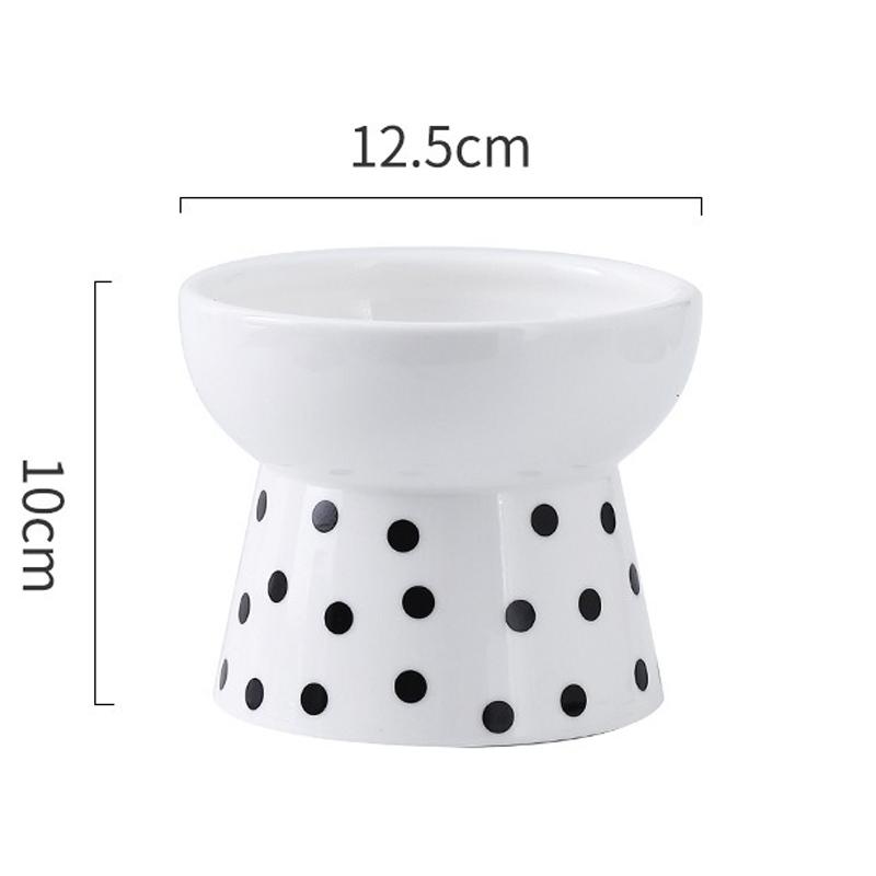 Ceramic High Foot Pet Bowl Cat Food Bowl Protects Cervical Vertebrae Pet Supplies