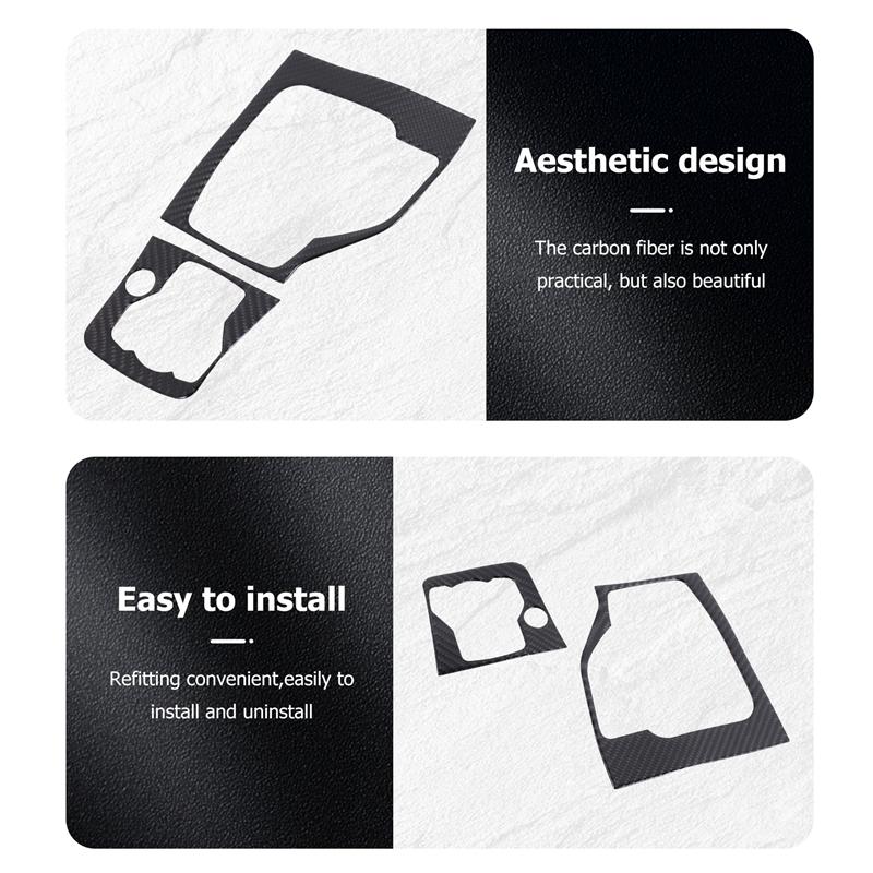 Carbon Fiber Car Gear Head Shift Knob Panel Cover Trim Sticker For Mazda 3 Axela 2014 2015 2016 2017 Accessories