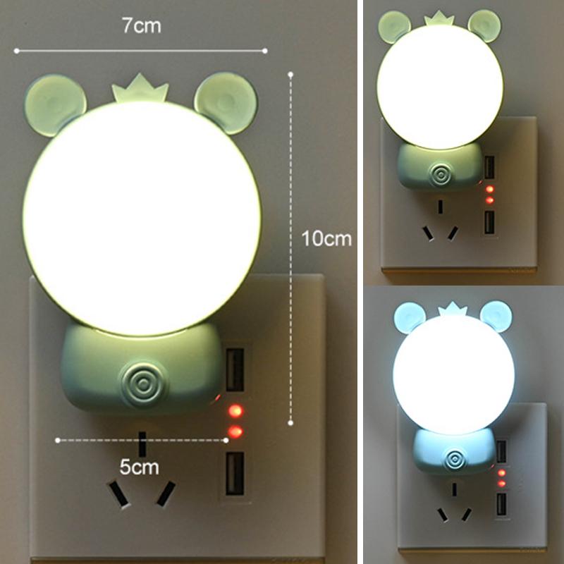 Veilleuse Électrique avec Design Dessin Animé Interrupteur Veilleuse LED Prise de Courant Chevet/Chambre d'Enfant/Lumière pour Soins Multiples Couleurs Disponibles