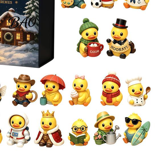 Cute Duck Toy Advent Calendar Calendar, 24-Day Christmas Countdown Box with Acrylic Fun for Kids Toy, Tree Hanging Decor, Holiday Gift Lovers December