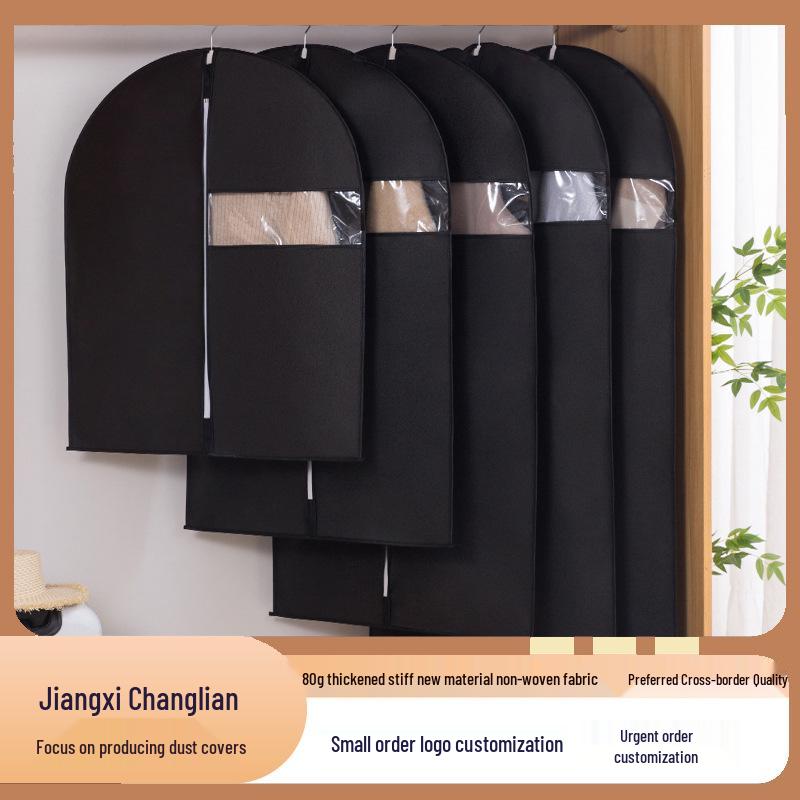 Non-Woven Dustproof Garment Cover Bag - Fully Enclosed Storage for Coats and Suits