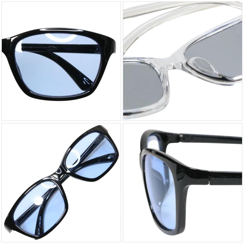 Bercute Black x Smoke Fashionable Fashion and Perfect for Mountain UV Colored Sunglasses, Eyeglasses, Eyewear, Men's Women's, Round, Square, Clear,