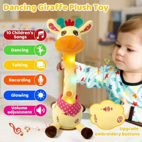 Giraffa Musicale Giocattolo – Canta, Danza e Ripete Ciò che Dici Giocattoli Animali di Peluche Danzanti
