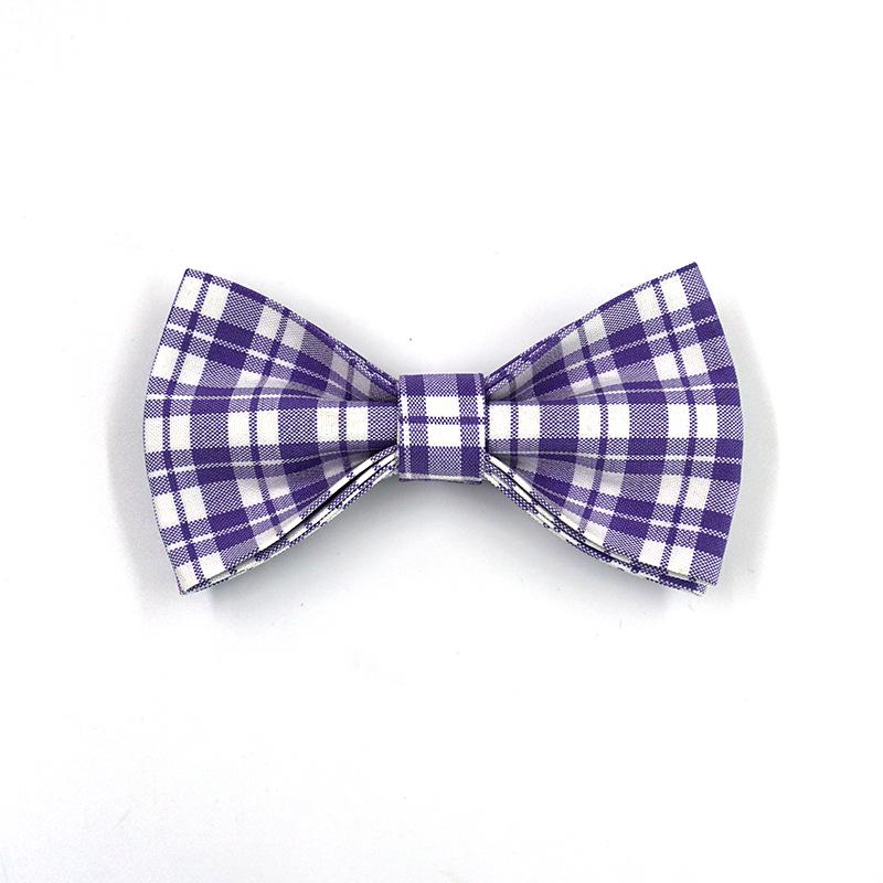 Plaid Dog Leash with Detachable Bow Tie Collar Accessory L: 11*6cm