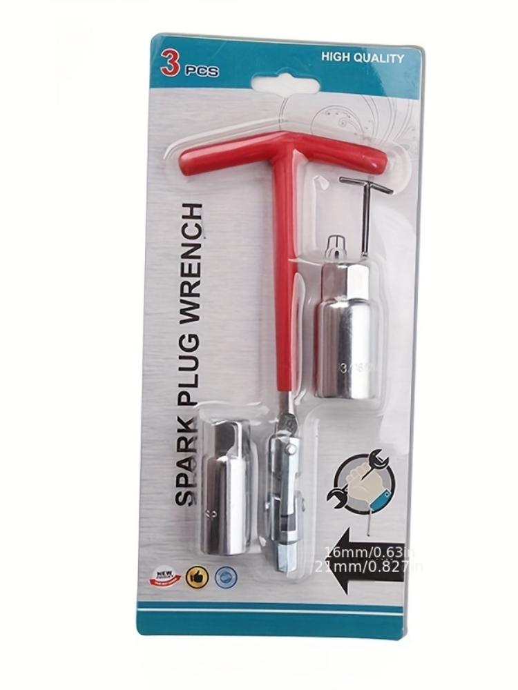 Spark Plug Sleeve T-shape 16 21 Auto Motorcycle Spark Plug Removal Tools 3 Pcs Auto Repair Tool Set