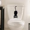 Adesivo per Tavoletta del WC Gatto Riccio Impermeabile Rimovibile Decalcomania Murale per Bagno Decorazione per la Casa