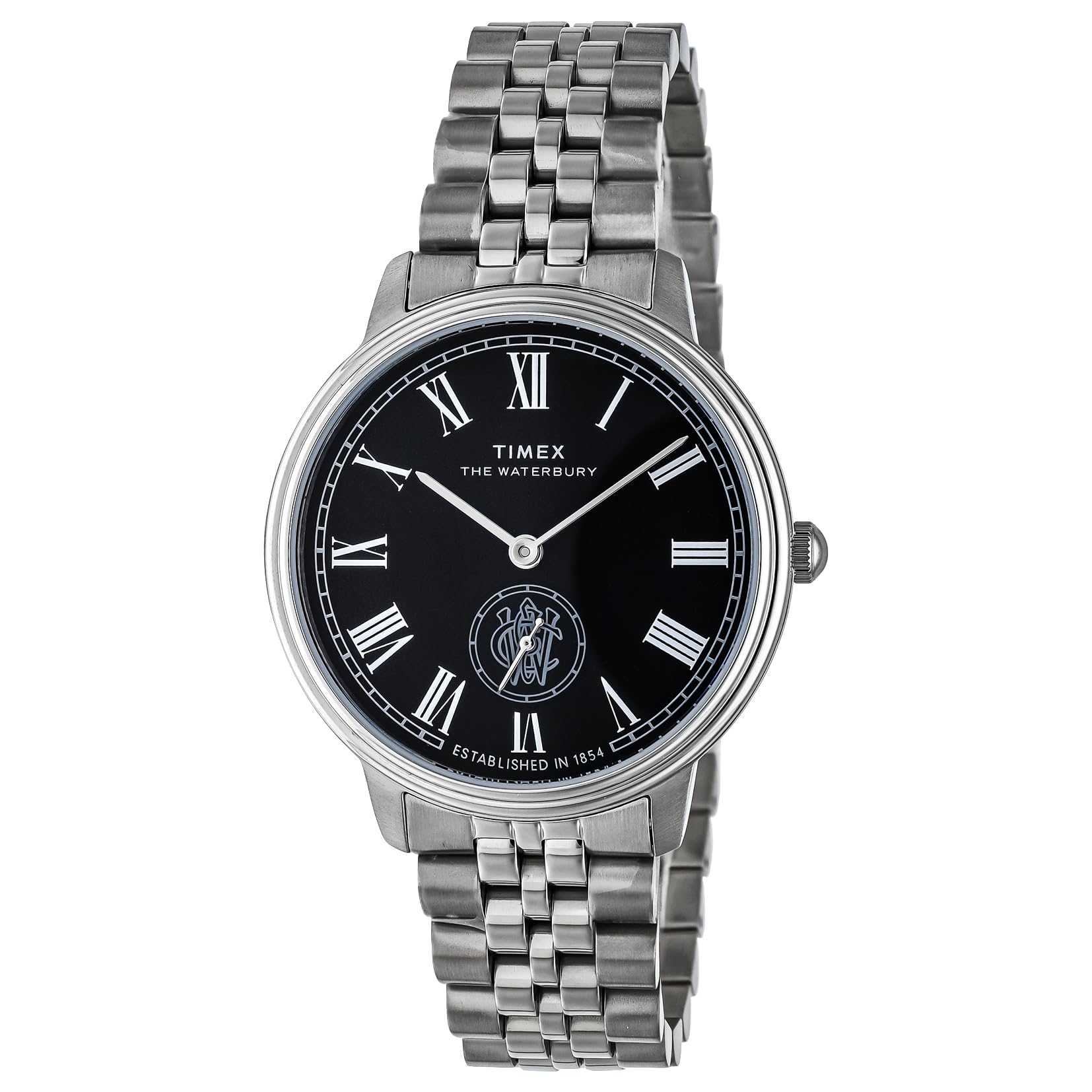 Часы Waterbury Quartz 50м Водонепроницаемые Минеральное Стекло Черный Циферблат TW2Y23300 [TIMEX] Мужские [Оригинал] чёрный