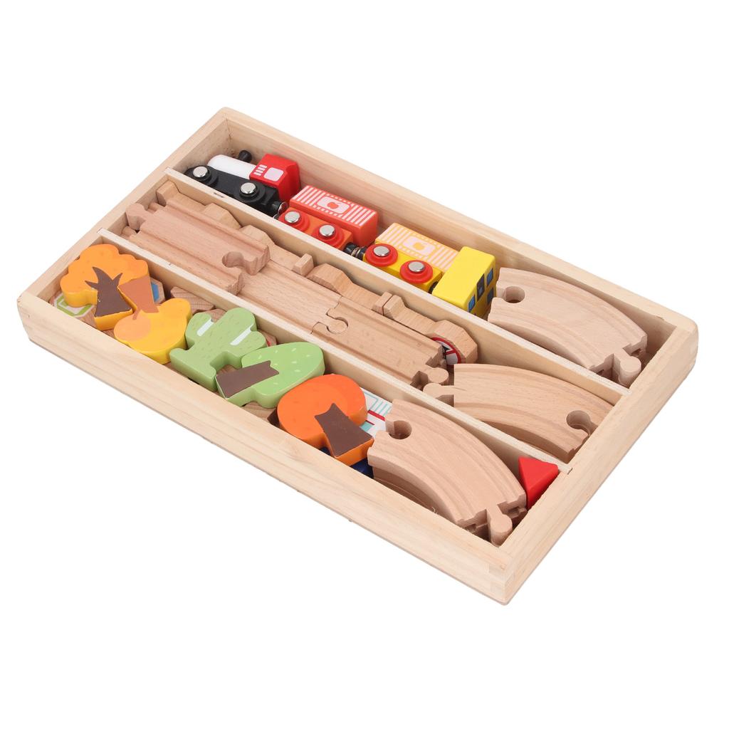 Wooden Train Track Set Hand Eye Coordination Educational Children Toy Railway Kit for Railway Toys