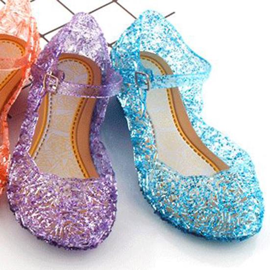 1 par de sapatos para meninas salto alto charmoso pvc performance prop sandálias infantis confortáveis para casa