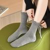 Female Spring and Autumn New Sweet Pure Color Lace Bow Ballet Wind Tube Cotton Socks