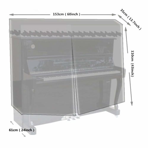 Piano Dustproof Cover, 153 x 35 x 110cm Upright Piano Cover, Full Piano Cover for Upright Pianos, Waterproof, Dustproof, High Color Durability