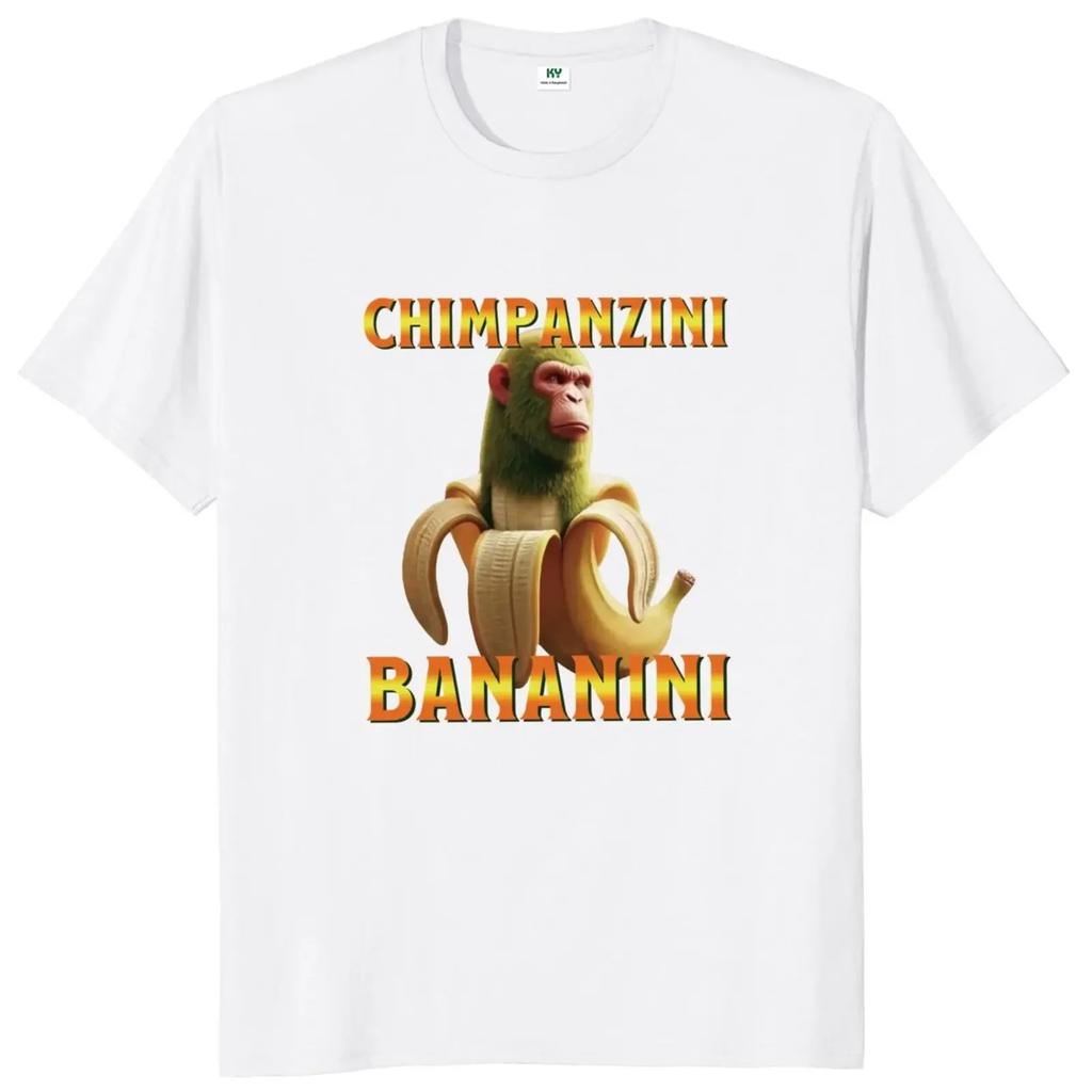 Chimpanzini Bananini T Shirt Funny Italian Brainrot Meme Graphic T-shirts Unisex O-neck Tee Tops Women Clothing