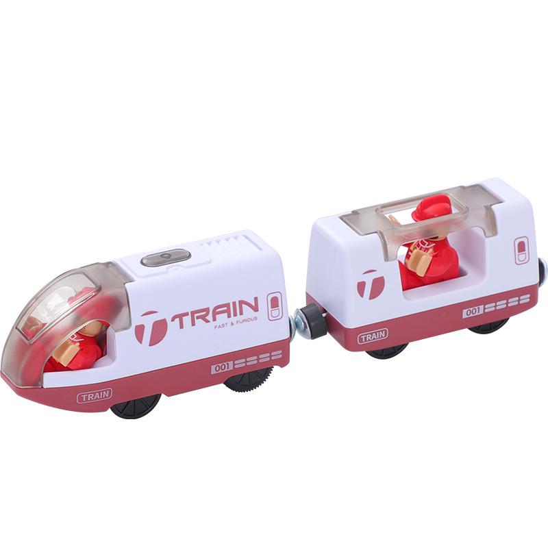 Set Tren Electric pentru Copii - Compatibil cu Piste din Lemn Thomas Brio Mi Rabbit