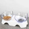 Cat Bowl Dog Basin Non-slip Double Bowl Cat Food Pet Bowl with Stand Transparent Cat and Dog Water Bowl Feeder Cat Accessories