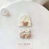 2PCS/Set Cartoon Baby Hat Socks Winter Knitted Newborn Short Socks New Pullover Hats  Boy Girl