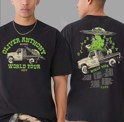 HEISS!!! Oliver Anthony Music Welttournee 2025 Merchandise Termine Liste Beidseitiges T-Shirt