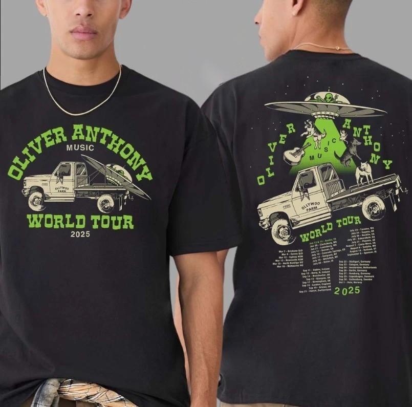 

HOT!!! Oliver Anthony Music World Tour 2025 Merch Dates List Two Sided T-Shirt M