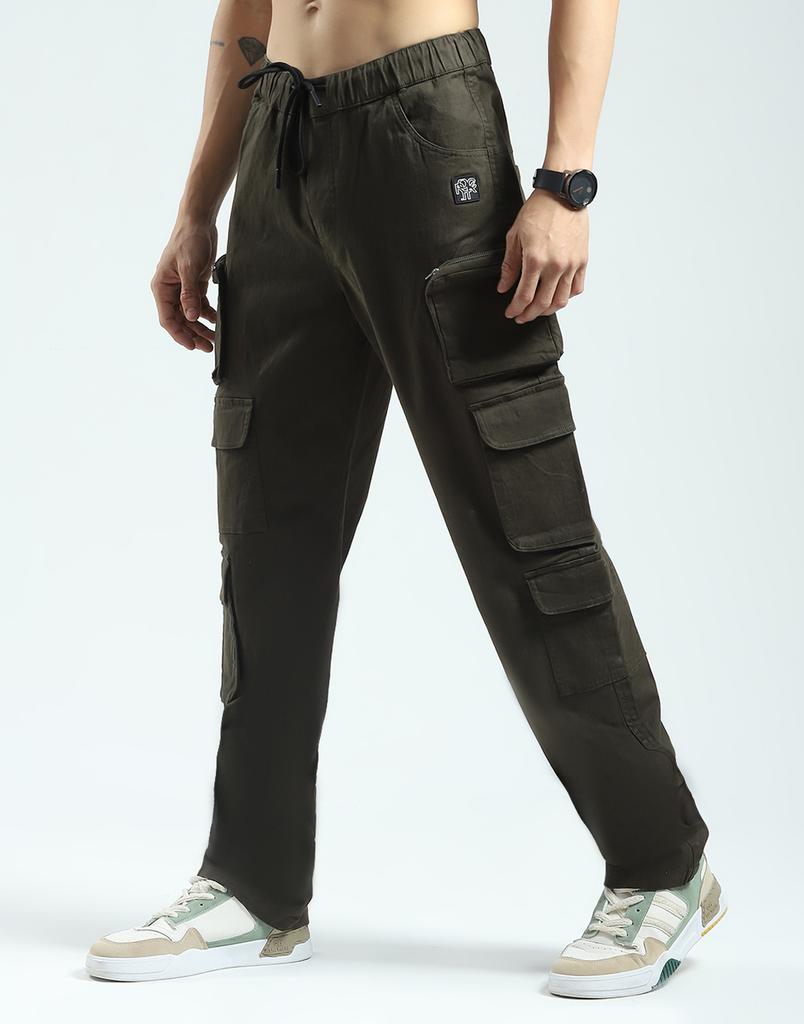 Rock it Men's Solid Straight Fit Cargo