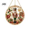 Christmas Tree Hanging Accessories Rhinestone Painting Suncatcher Kit, Round DIY Decor Indoor Outdoor Festive for Home, Craft Pendant Holiday