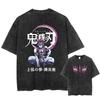 Męski T-shirt Acid Streetwear Oversize z grafiką z japońskiego anime Letni wypłowiały czarny T-shirt Harajuku Bawełniane koszulki Top