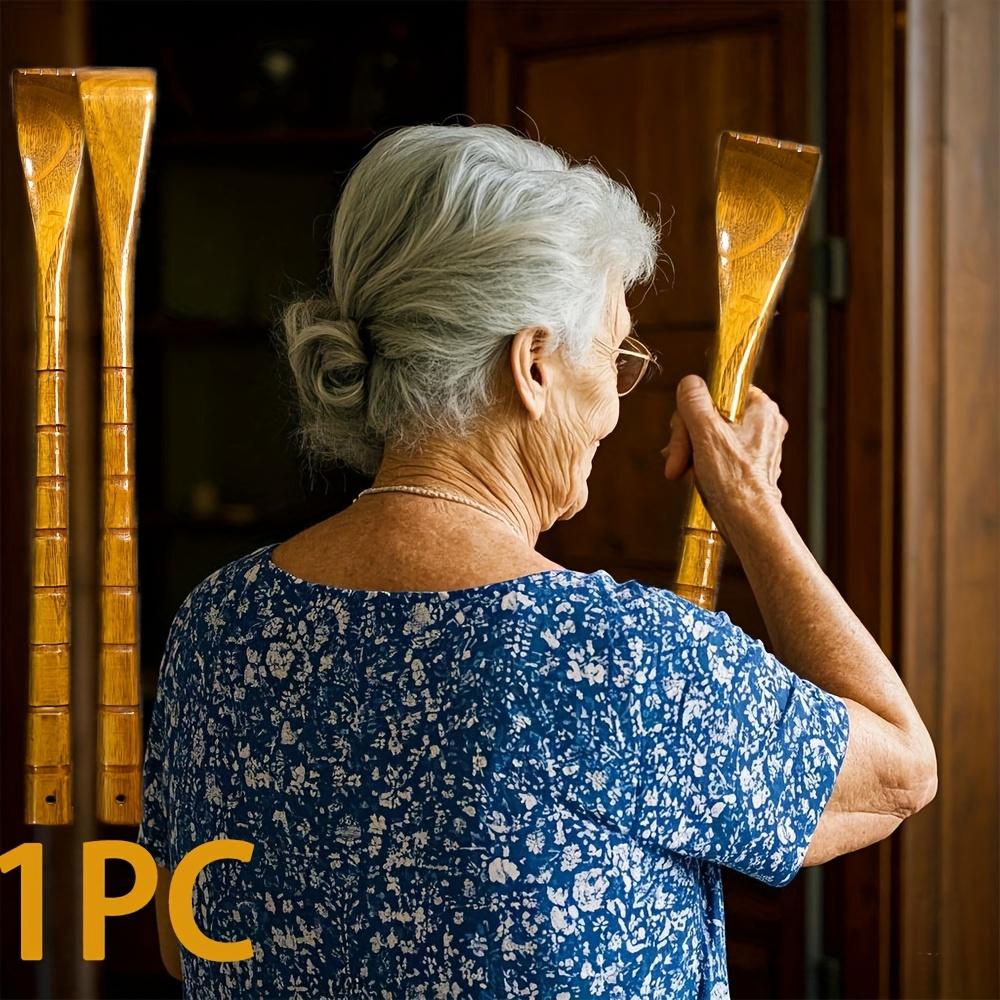 

Массажер для спины с длинной ручкой из дерева - Массажные грабли для тела, Товары для домашнего ухода, Массажер для спины 1PC