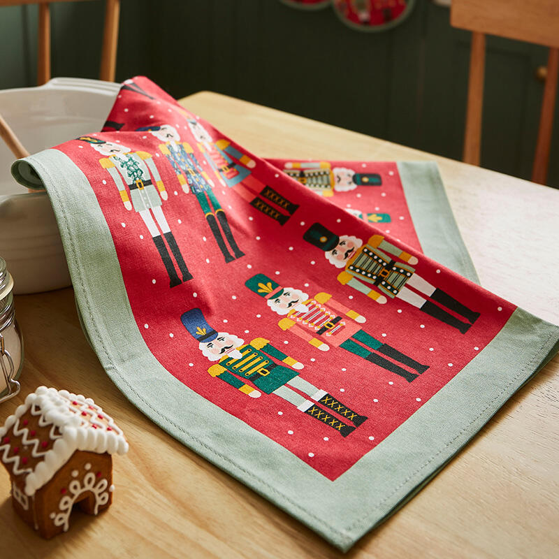 Nutcracker Soldier Cotton Tea Towel Home Cafe Kitchen Cross Cotton Towel - Nutcracker Soldier
