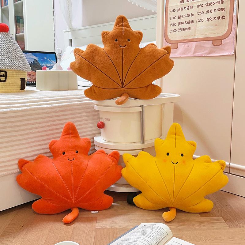 Creative Ginkgo Maple Leaf Pillow Plush Toy Doll Leaf Doll Girls Bag Keychain Pendant Ragdoll