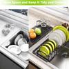 Non-Slip Expandable Dish Drying Rack Large Capacity Dish Drainer Durable Sink Drain Rack  Kitchen