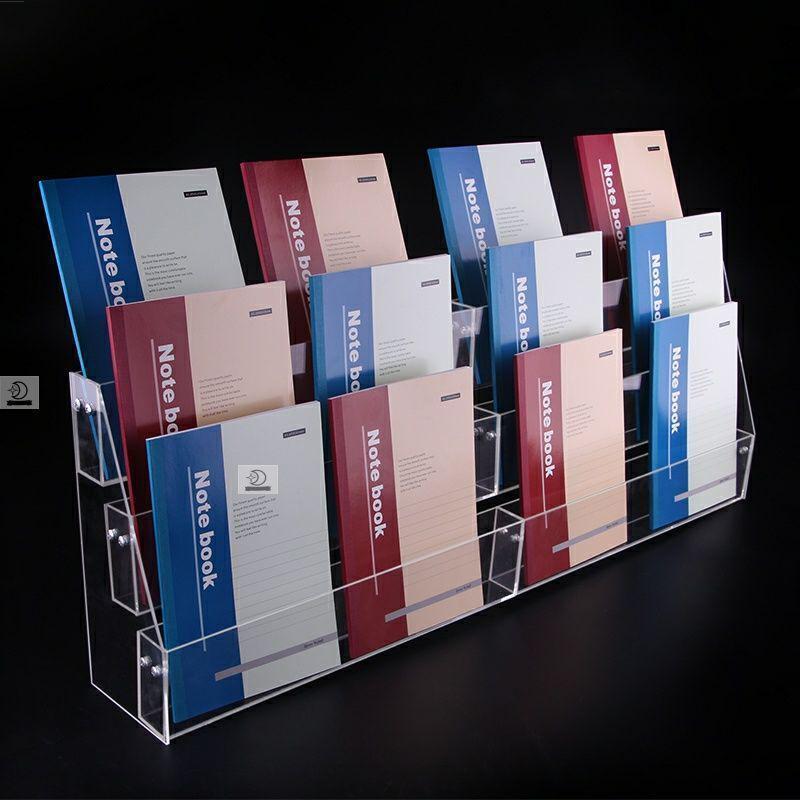 Transparenter Acryl-Displayständer für Bücher und Broschüren - Mehrstufiges Regal für Schreibwaren und Zeitungen
