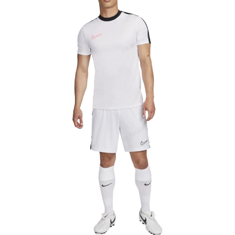 Nike SS23 Embroidered Logo Slim Fit Short Sleeve Soccer Jersey Men Tops White DV9751-101