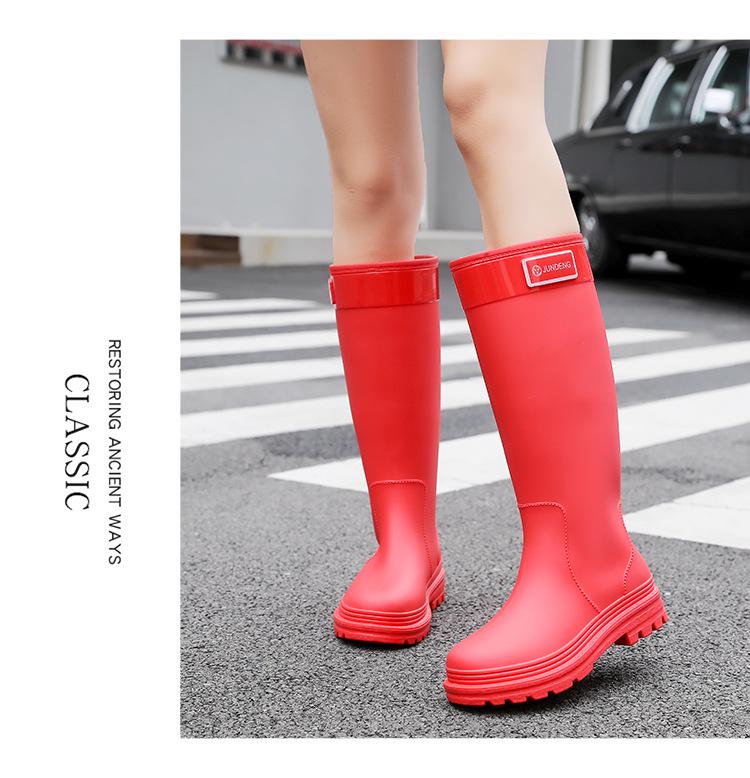 Women's Thickened High-Top Waterproof Rain Boots with Non-Slip Velvet Lining