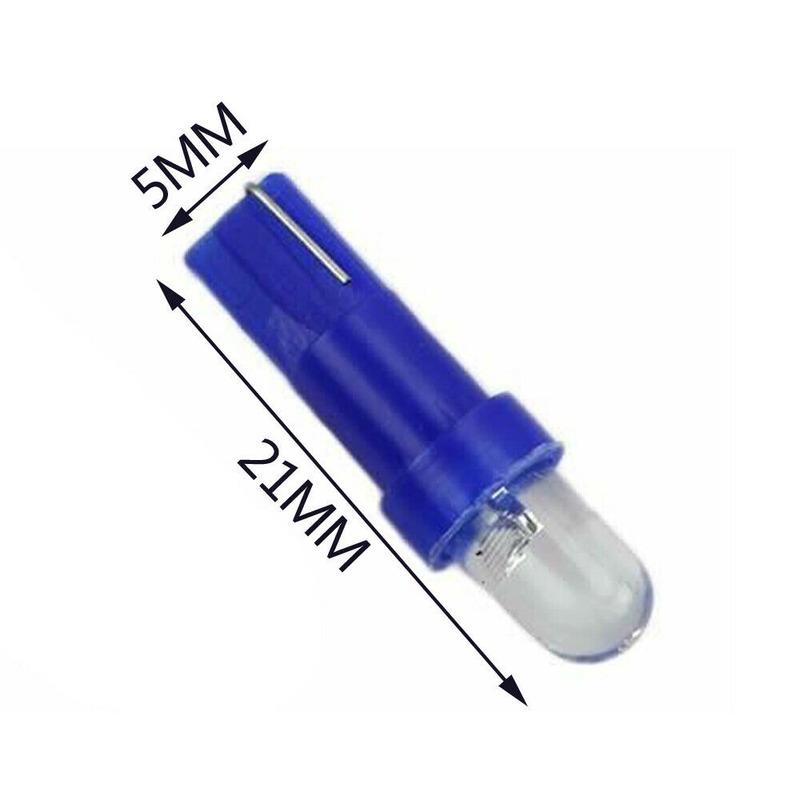 10 Stück T5 12V LED Blau Auto Innenraum Keil Armaturenbrett Instrumententafel Licht Lampe Glühbirne Innenteile Autozubehör Autoprodukte
